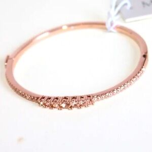 Marchesa Cubic Zirconia Crystals Bronze Bangle Bracelet